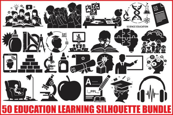 50 Education Learning Silhouette Bundle: A Comprehensive Design Resource