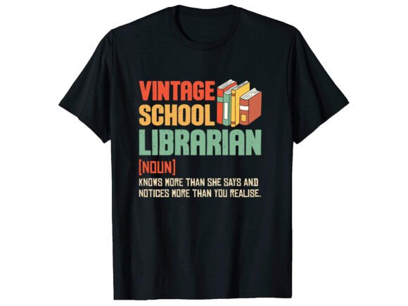 Celebrating the Quiet Guardian: The Rise of the Vintage School Librarian Career T-Shirt