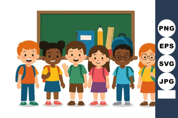 Diverse Group of Happy School Children S: A Practical Asset for Educational Design
