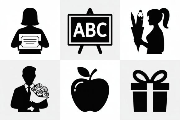 Education Icons Teacher Student Gift