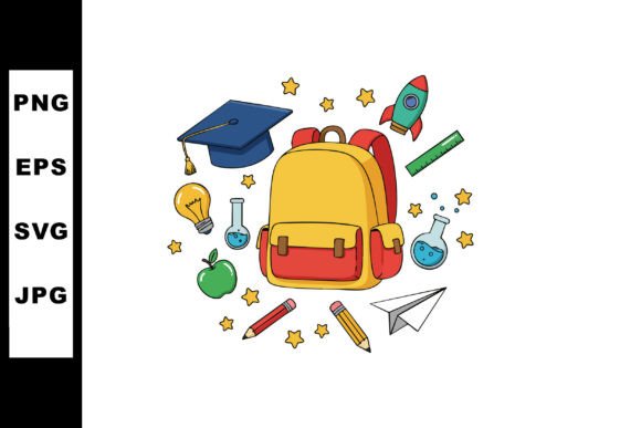 School Supplies Backpack with Education: A Visual Resource for Learning