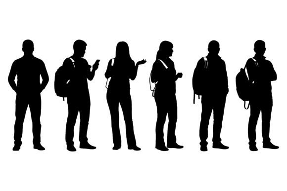 Visualizing Connection: The Strategic Value of the Diverse Group of Students Standing Silhouette